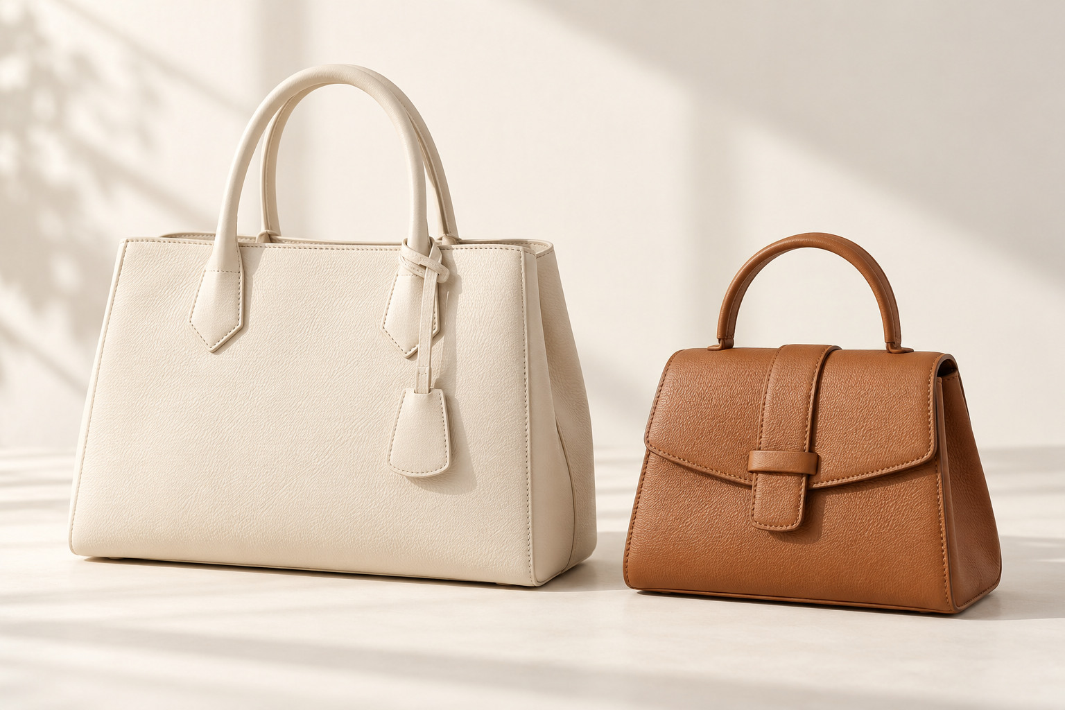 Deux sacs élégants aux couleurs contrastées.